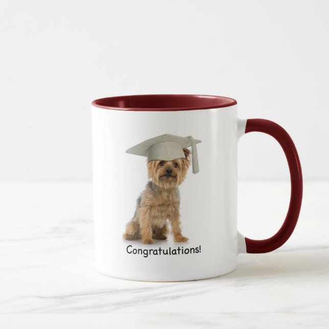 Graduation Yorkie Congratulations Mug (Right)