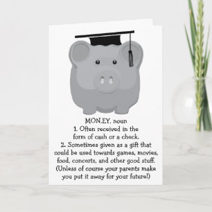 Graduation You Greeting Card Piggie Bank