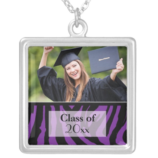 Graduation Zebra Photo Necklace (Front)