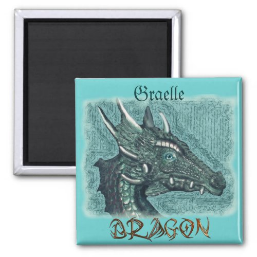 Graelle the Magical She Dragon Fantasy Art Magnet