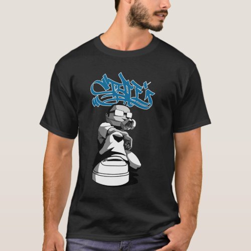 Graf artist with blue text T_Shirt