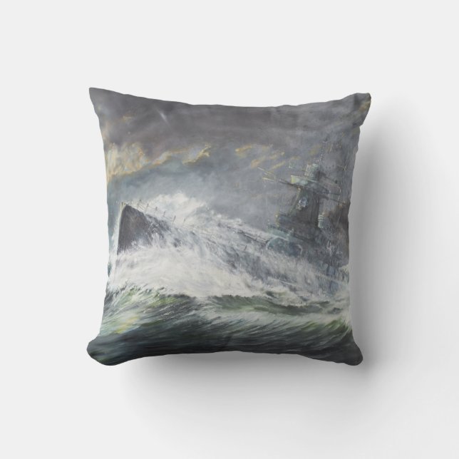 Graf Spee enters the Indian Ocean 3rd November Throw Pillow (Front)