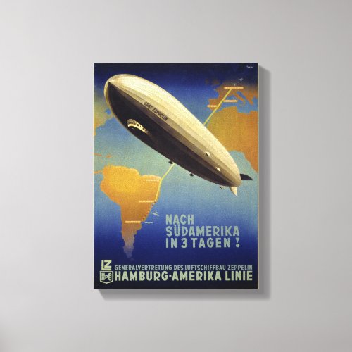 Graf Zeppelin Vintage Poster Restored Canvas Print