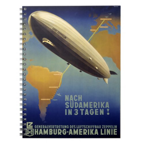 Graf Zeppelin Vintage Poster Restored Notebook