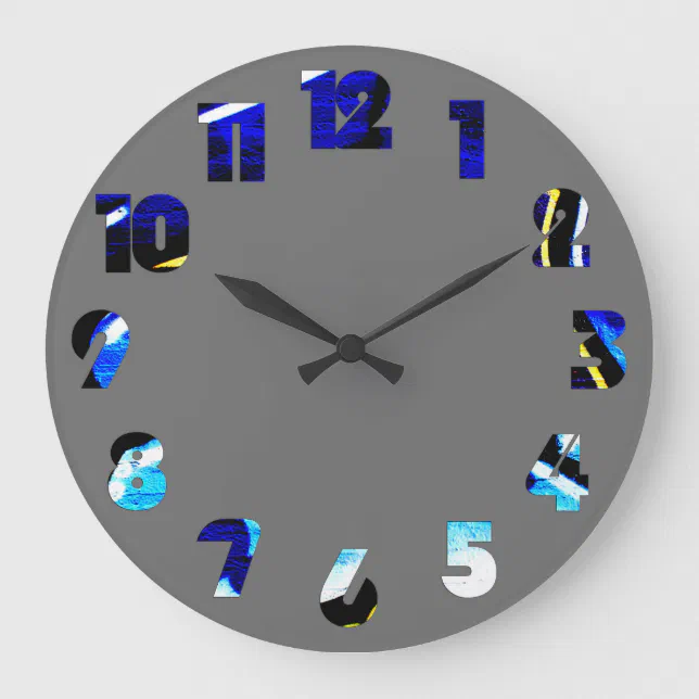 Graffiti 15 Number Overlay wccnm Large Clock | Zazzle