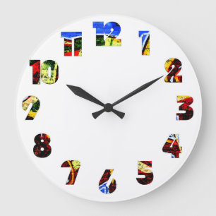 Graffiti 17 Number Overlay wccna Large Clock