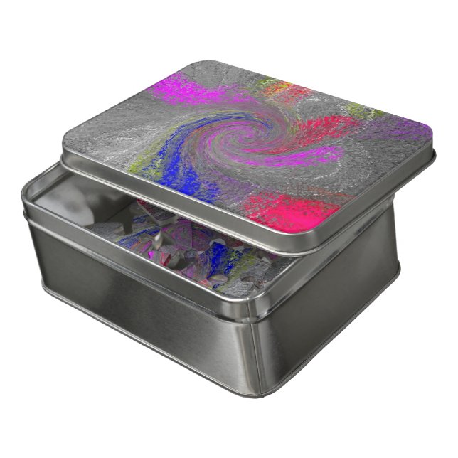 "Graffiti" 60 Piece Acrylic Puzzle w/matching tin (Lid Open)