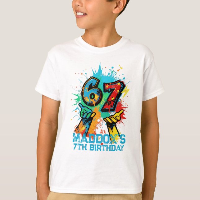 Graffiti 6-7 Birthday T-shirt Six Seven (Front)