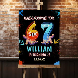 Graffiti 6 7 Meme Trend Six Seven Birthday Welcome Foam Board