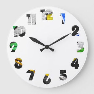 Graffiti 6 Number Overlay wc Large Clock