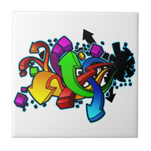 Graffiti Abstract Art Ceramic Tile