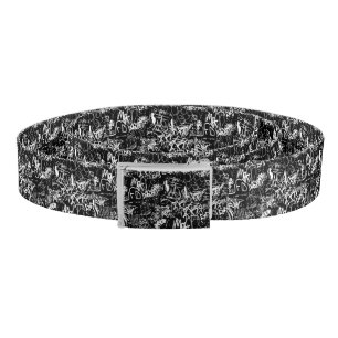 Graffiti Abstract Collage Print Pattern Belt