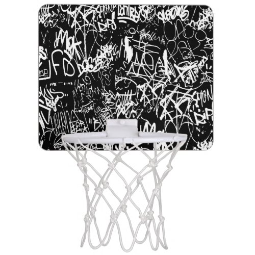 Graffiti Abstract Collage Print Pattern Mini Basketball Hoop