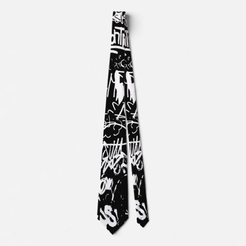 Graffiti Abstract Collage Print Pattern Neck Tie