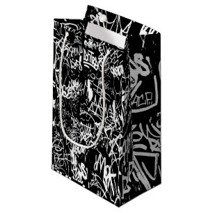 Graffiti Abstract Collage Print Pattern Small Gift Bag