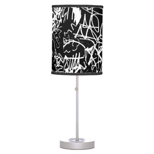 Graffiti Abstract Collage Print Pattern Table Lamp