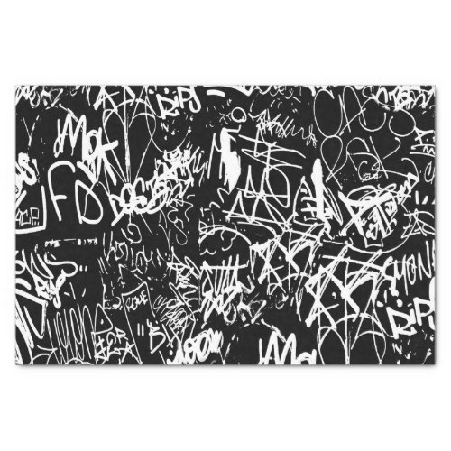 Graffiti Abstract Collage Print Pattern Tissue Paper