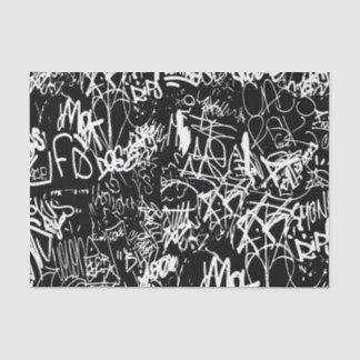 Graffiti Abstract Collage Print Pattern Tissue Paper