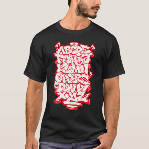 Graffiti Alphabet Hip Hop Street Wildstyle Letteri T_Shirt