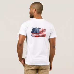 Graffiti American Flag   Front & Back Design  T-Shirt