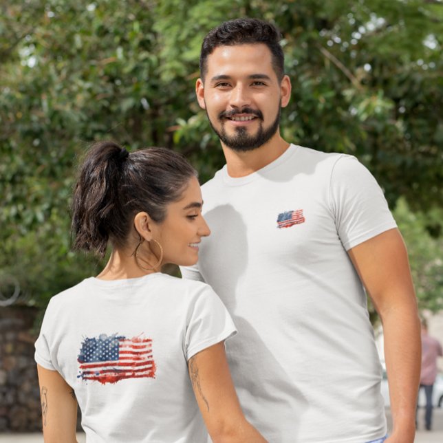 Graffiti American Flag | Front & Back Design  T-Shirt (Creator Uploaded)