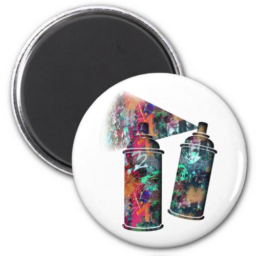 Graffiti and Paint Splatter Spray Cans Magnet