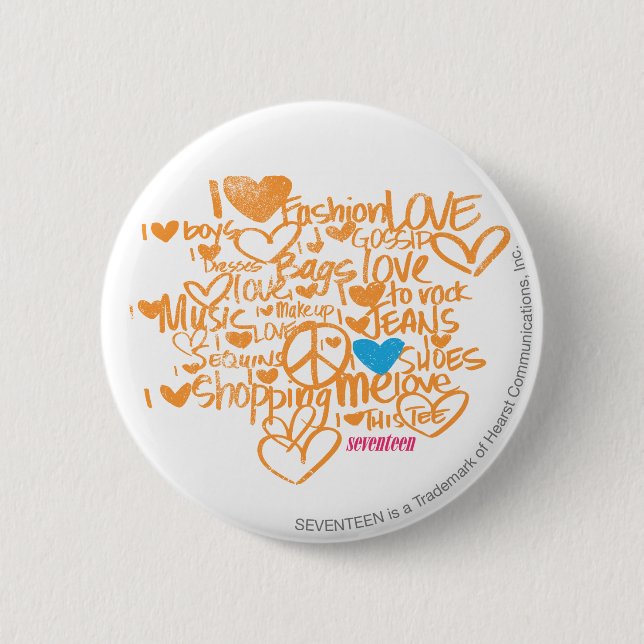 Graffiti Aqua/Orange Pinback Button (Front)