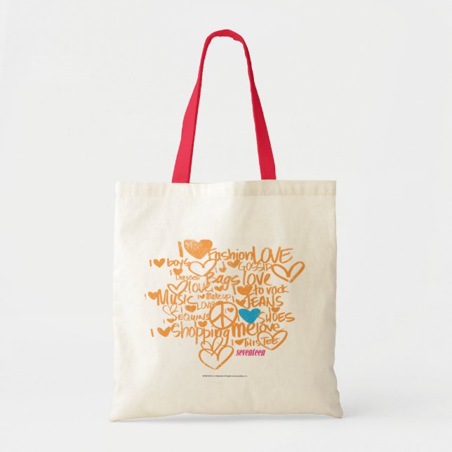 Graffiti Aqua/Orange Tote Bag (Front)