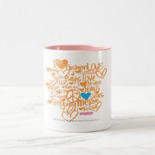 Graffiti Aqua/Orange Two-Tone Coffee Mug