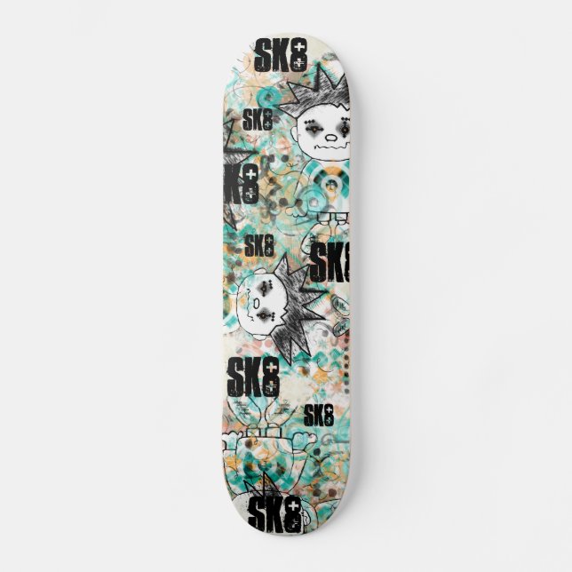 Graffiti Argyle Guy +Text  Skateboard (Front)