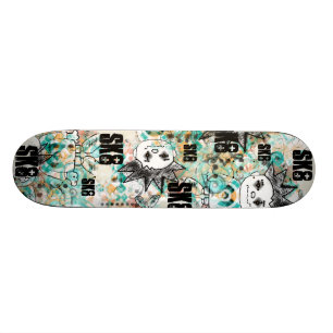 Graffiti Argyle Guy +Text  Skateboard Deck
