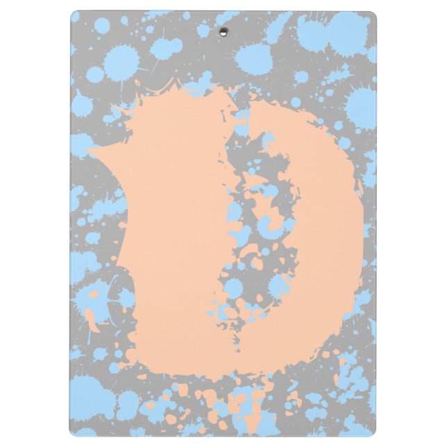 Graffiti Art Black and Blue 90s Splatter Paint Clipboard (Back)