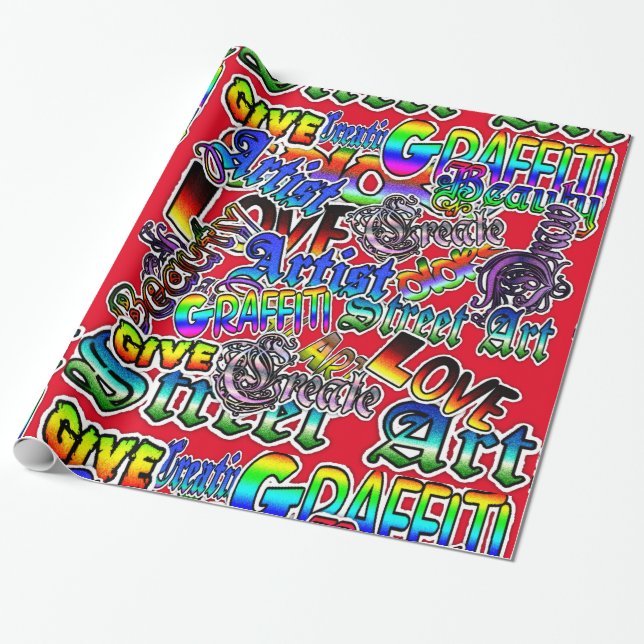 Graffiti Art Colorful Wrapping Paper (Unrolled)