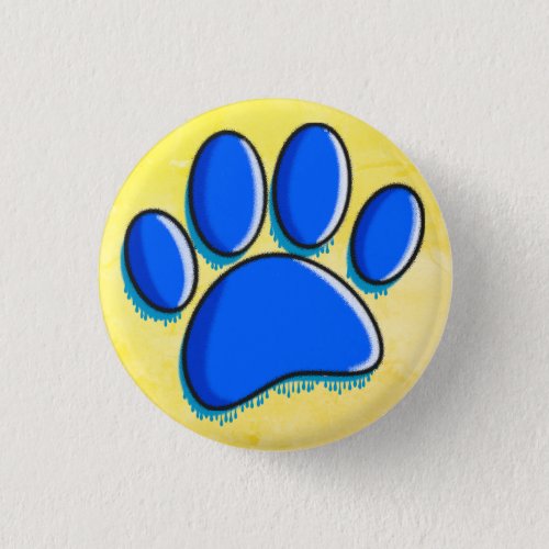 Graffiti Art Dog Paw Print Button