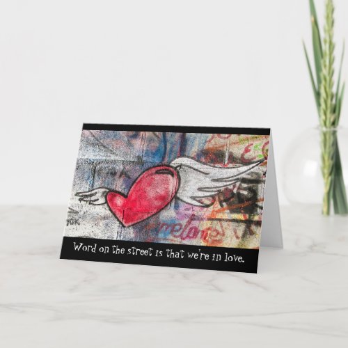 Graffiti Art Heart Love You Card