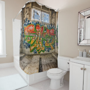 Graffiti Art Lost Abandoned Building Shower Curtain