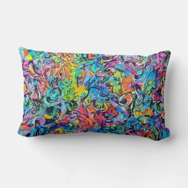 graffiti art lumbar pillow (Back)