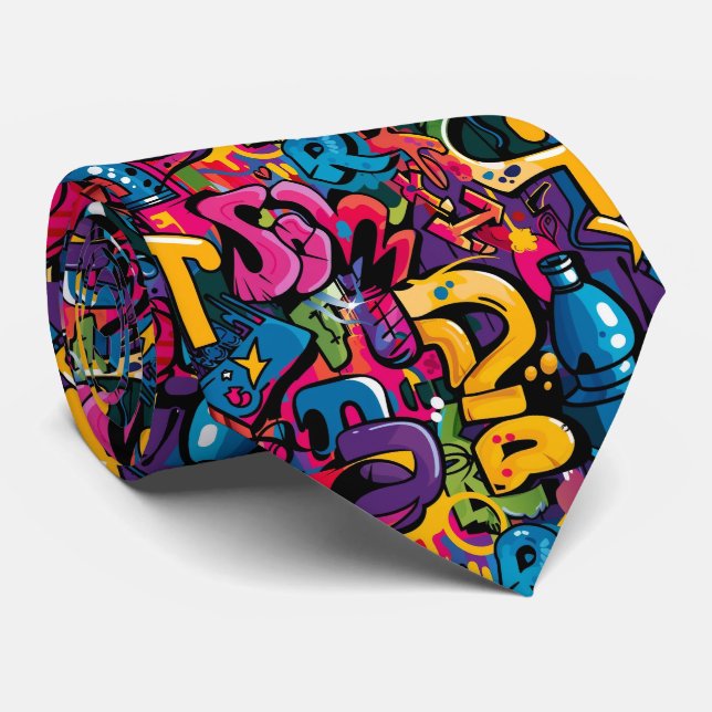Graffiti Art Neck Tie (Rolled)
