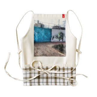 Graffiti art on the wall zazzle HEART apron