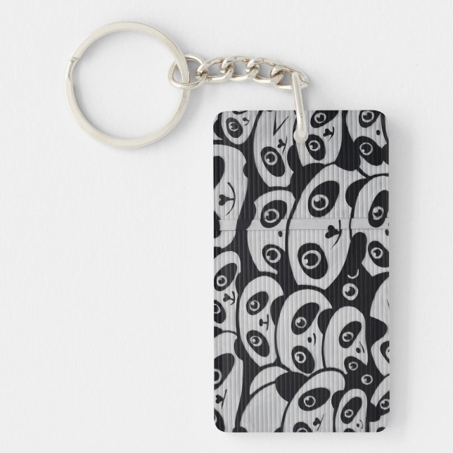Graffiti Art Panda Bears Keychain (Front)
