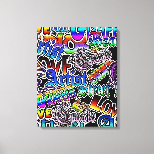 Graffiti Art Wrapped Canvas Print (Front)