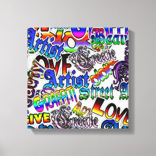 Graffiti Art Wrapped Canvas Print