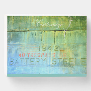 Graffiti art WWII bunker Thunder_Cove Wooden Box Sign