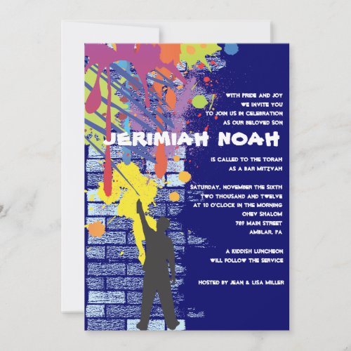 Graffiti Artist Bar Bat Mitzvah Invitation