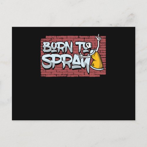 Graffiti Artist Hip Hop Spray Paint Can Wall Mural Postcard