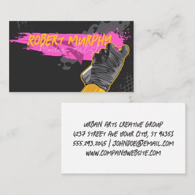 Graffiti Artist Spray Painting  Business Card (Front/Back)