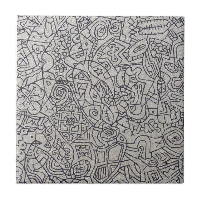 Graffiti Artwork Line Work Ceramic Tile (Front)