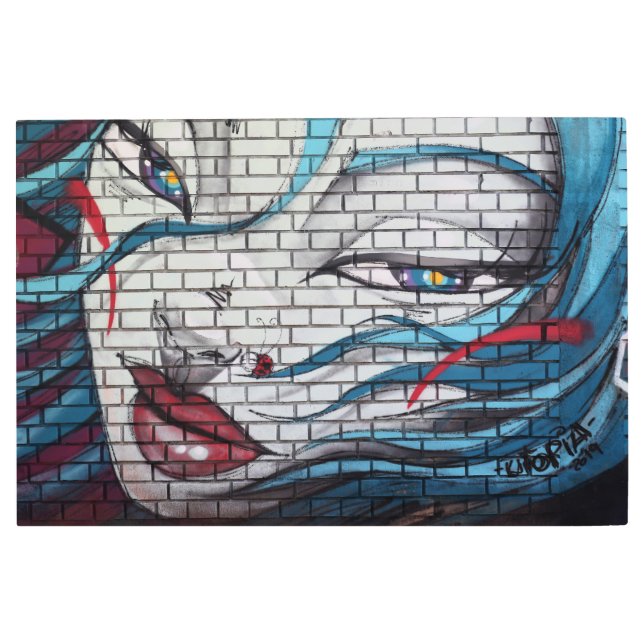 Graffiti Asian Girl Metal Print (Front)