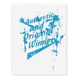 Graffiti Authentic Original Winner Grunge Splatter Temporary Tattoos