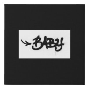 Graffiti Baby Faux Wrapped Canvas Print